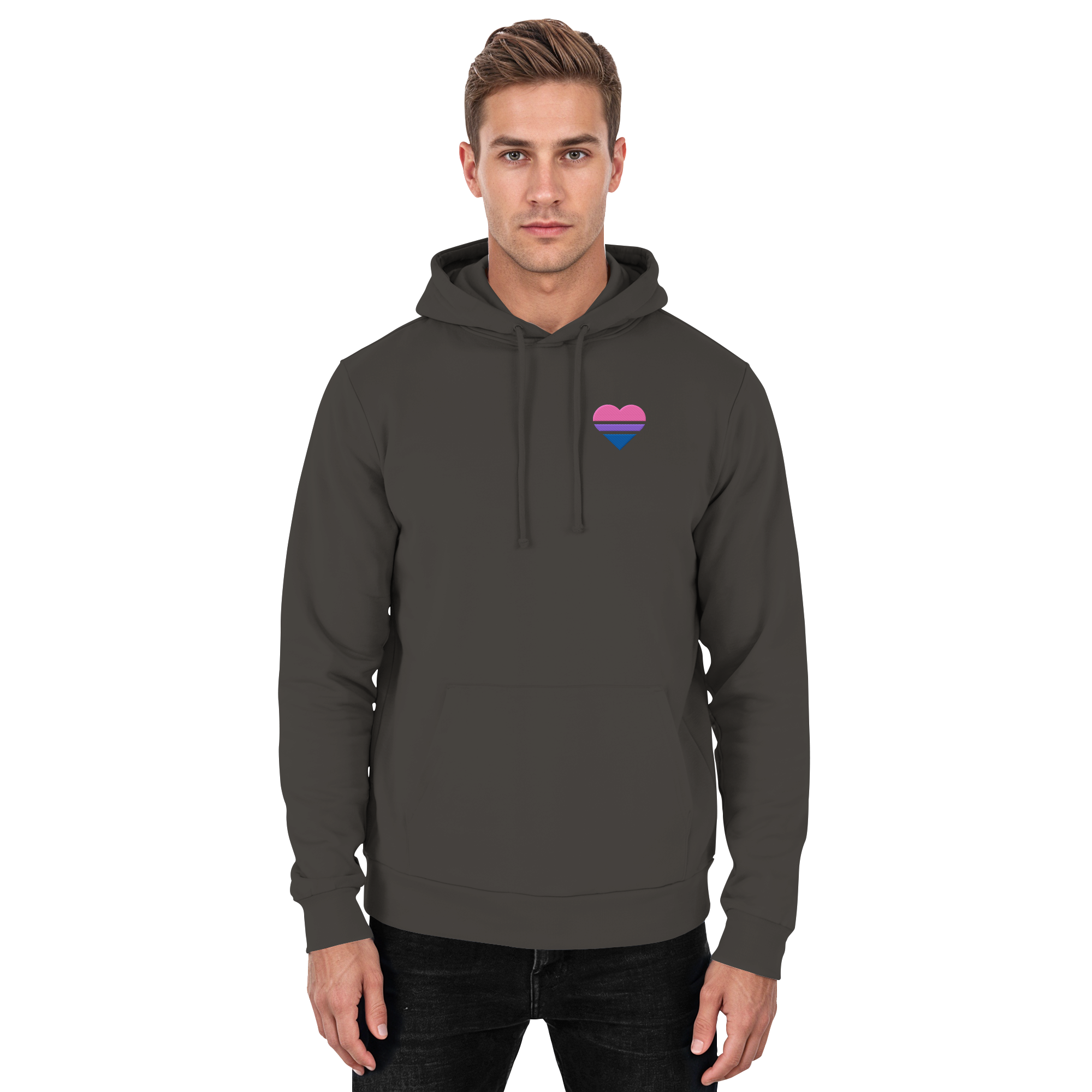Basic Hoodie - Bisexual Flag Herz Stick
