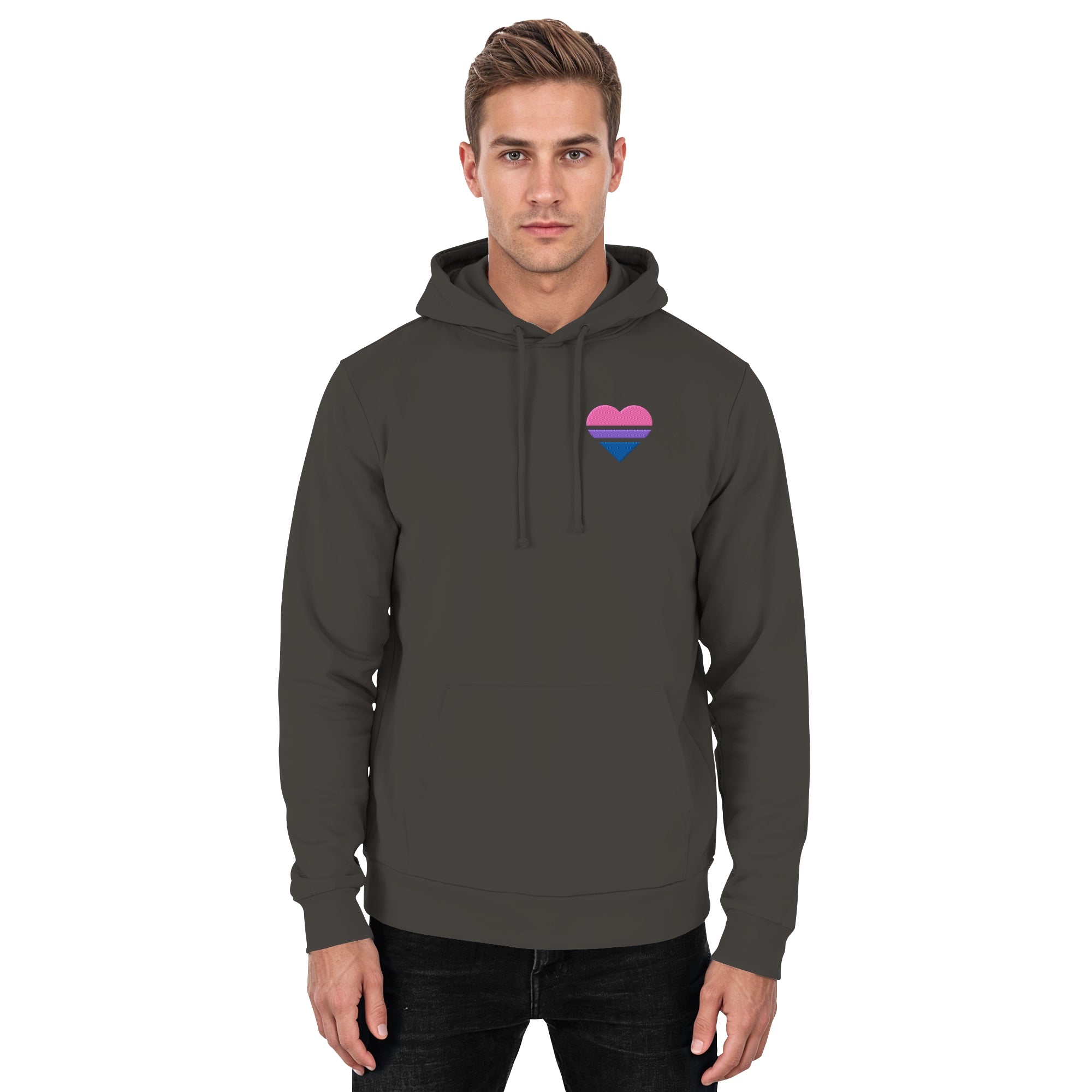 Basic Hoodie - Bisexual Flag Herz Stick