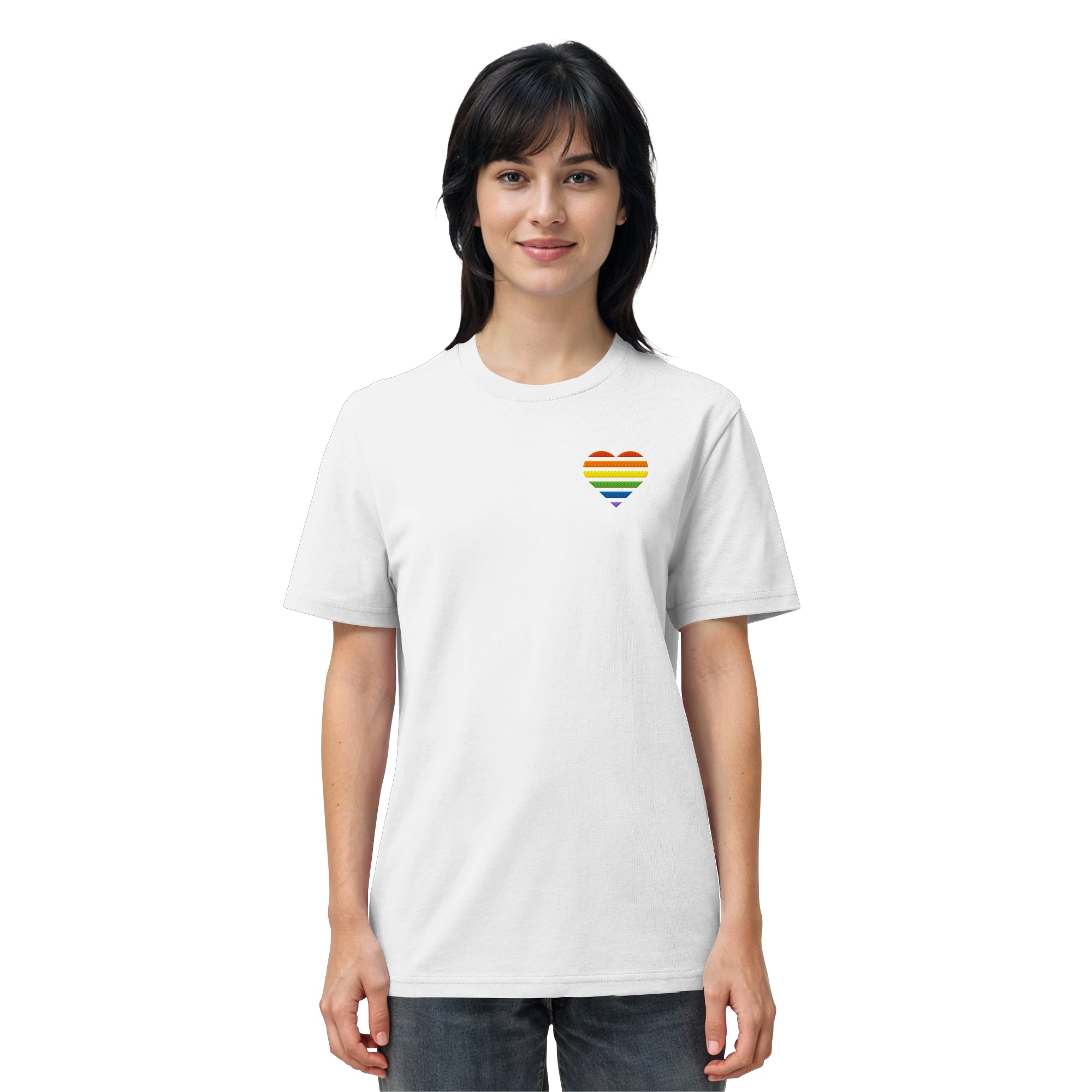 Organic Shirt - Pride Flag Herz Stick