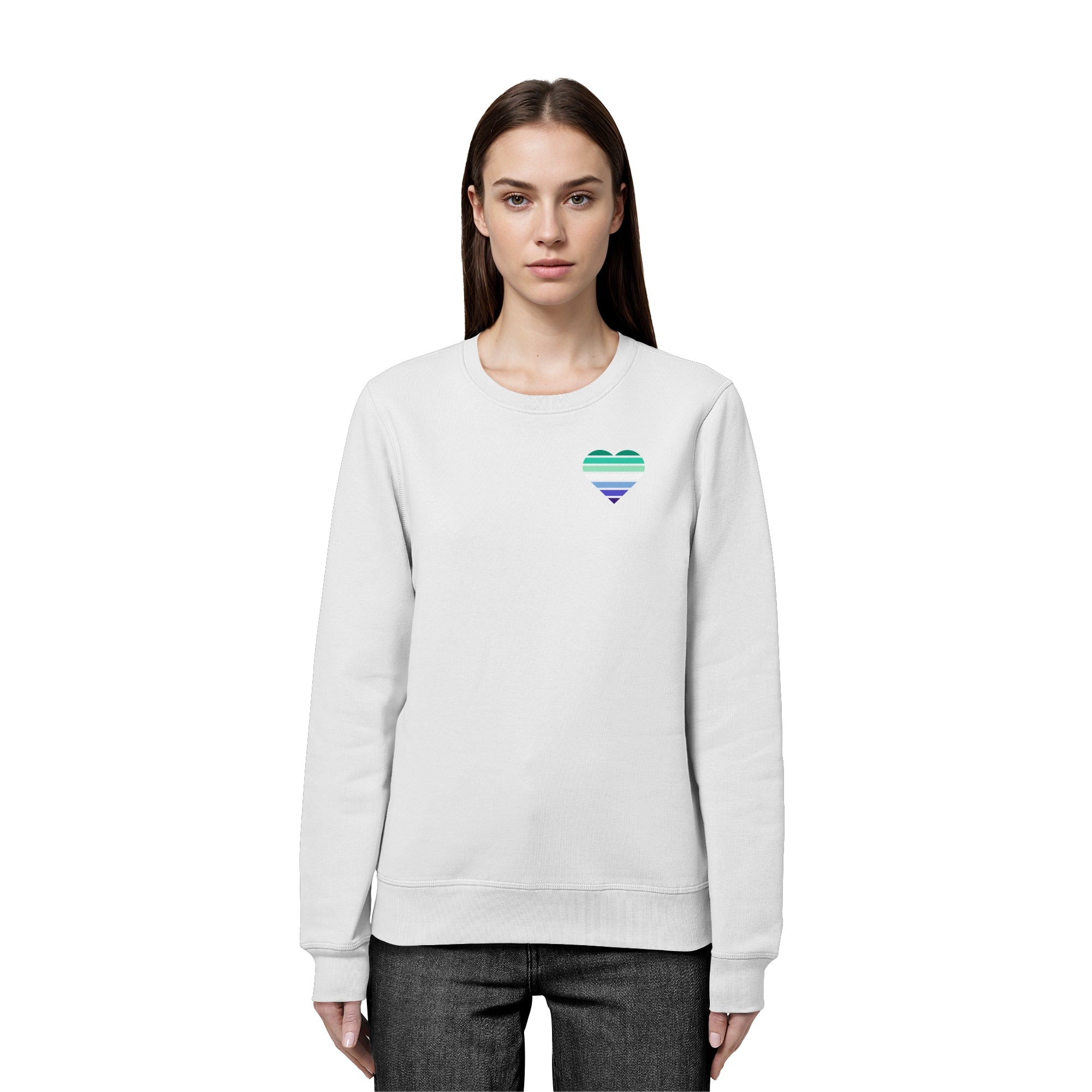 Organic Basic Sweatshirt - Gay Flag Herz Print