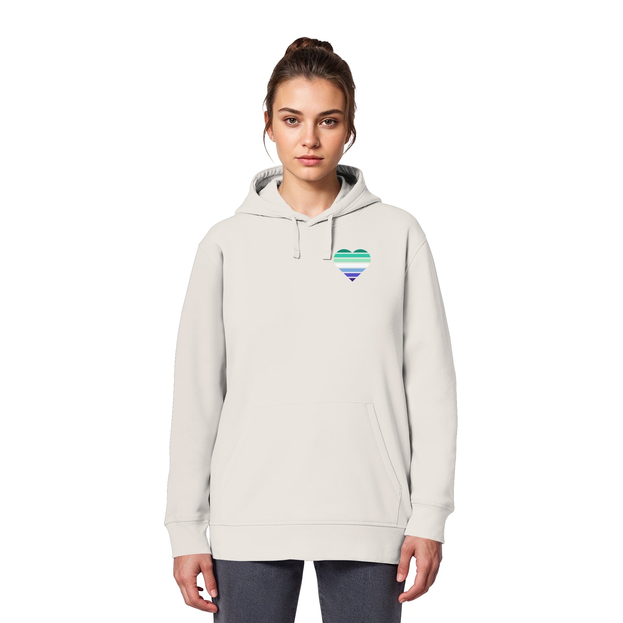 Organic Basic Hoodie - Gay Flag Herz Print