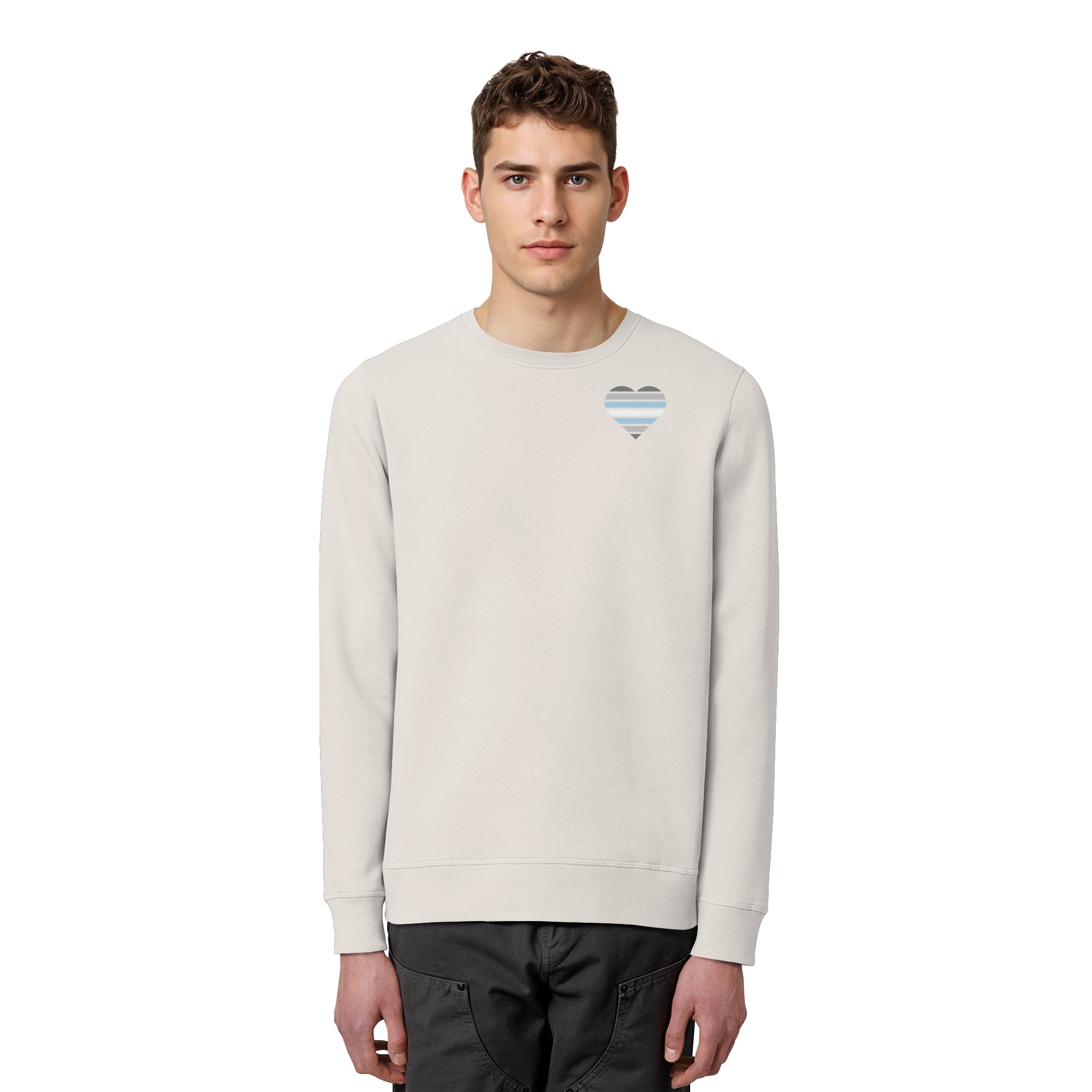 Organic Basic Sweatshirt - Demiboy Flag Herz Print