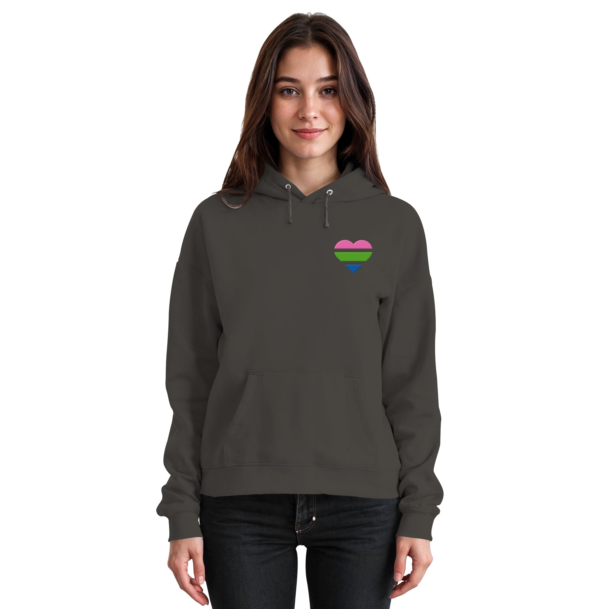 Basic Hoodie - Polysexual Flag Herz Stick