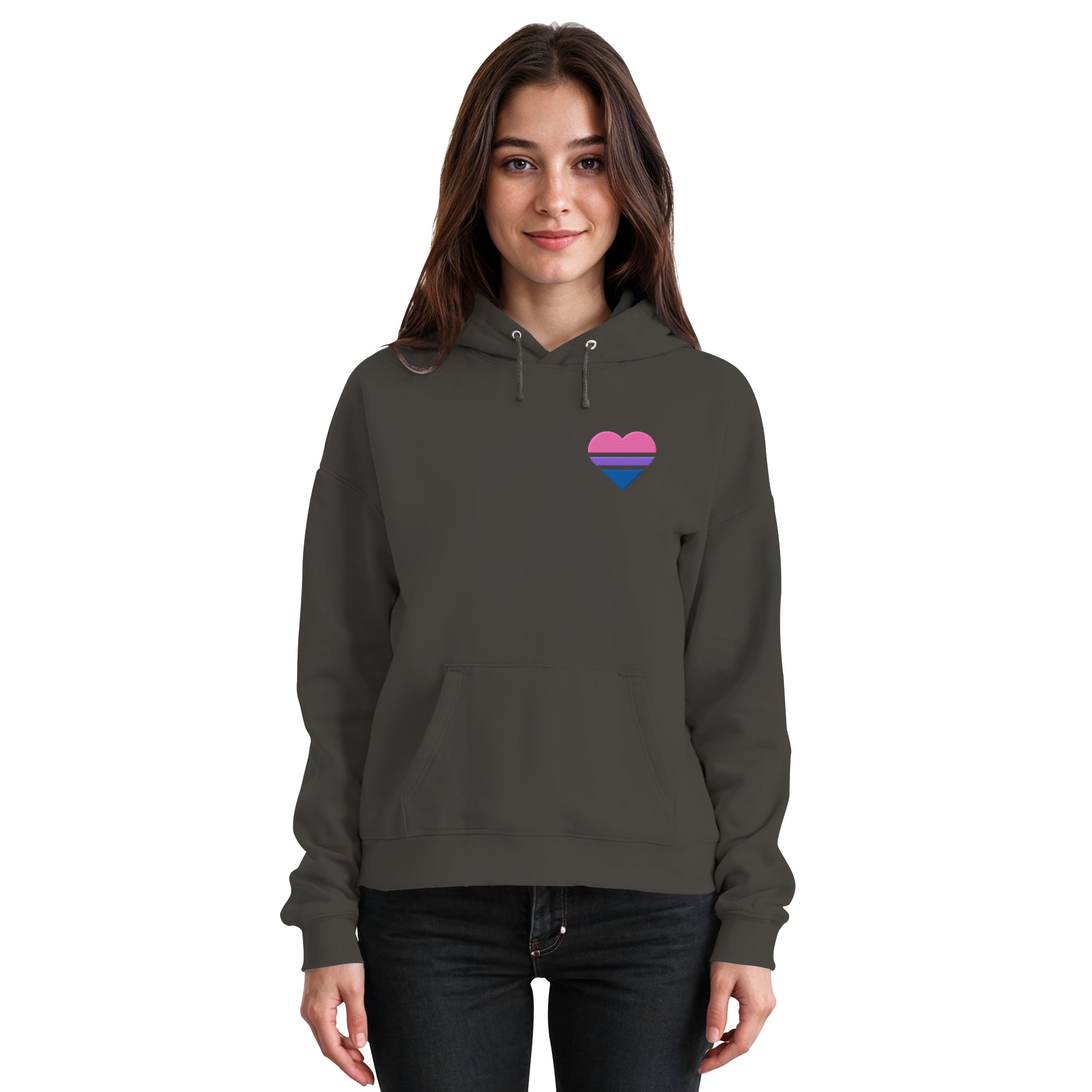 Basic Hoodie - Bisexual Flag Herz Stick
