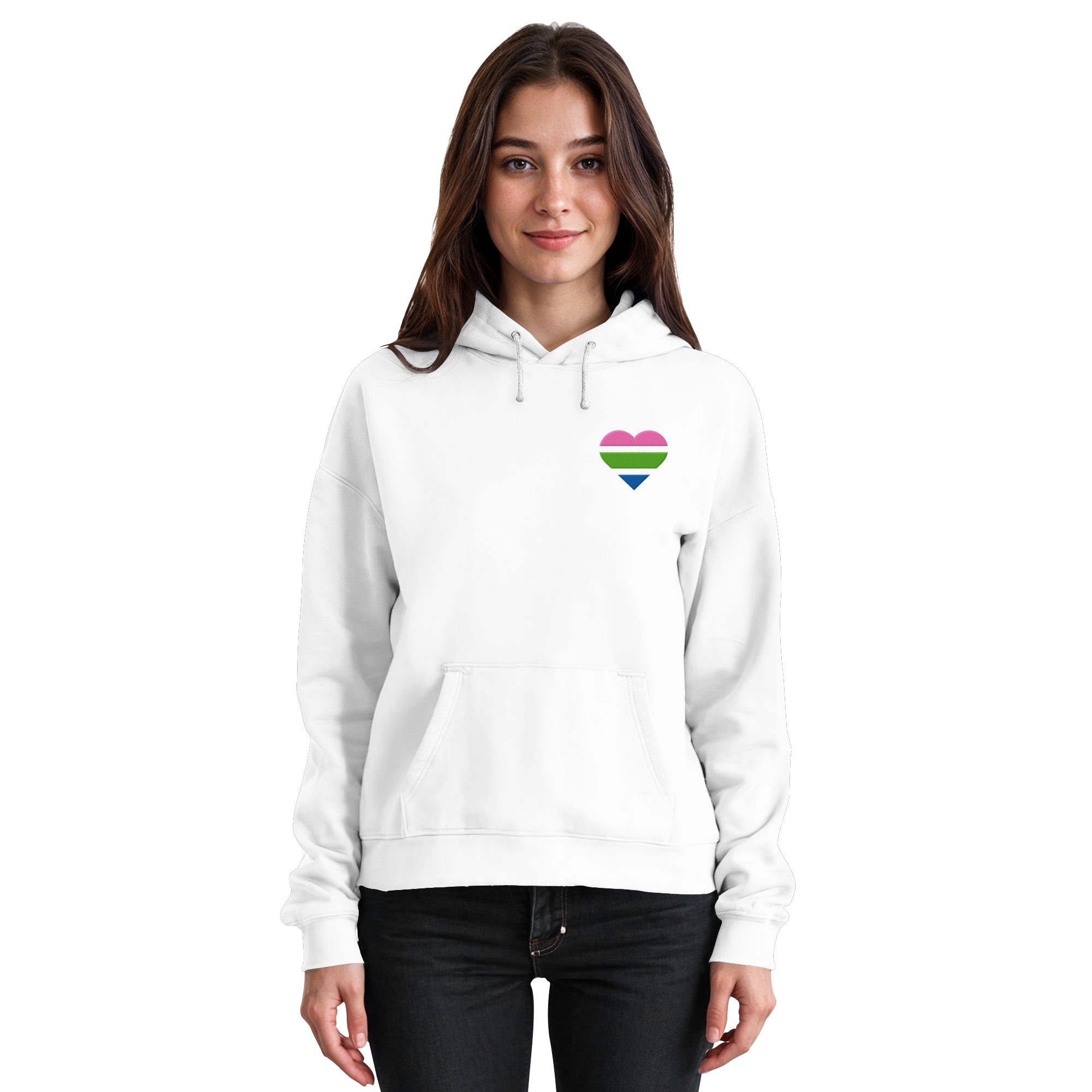 Basic Hoodie - Polysexual Flag Herz Stick