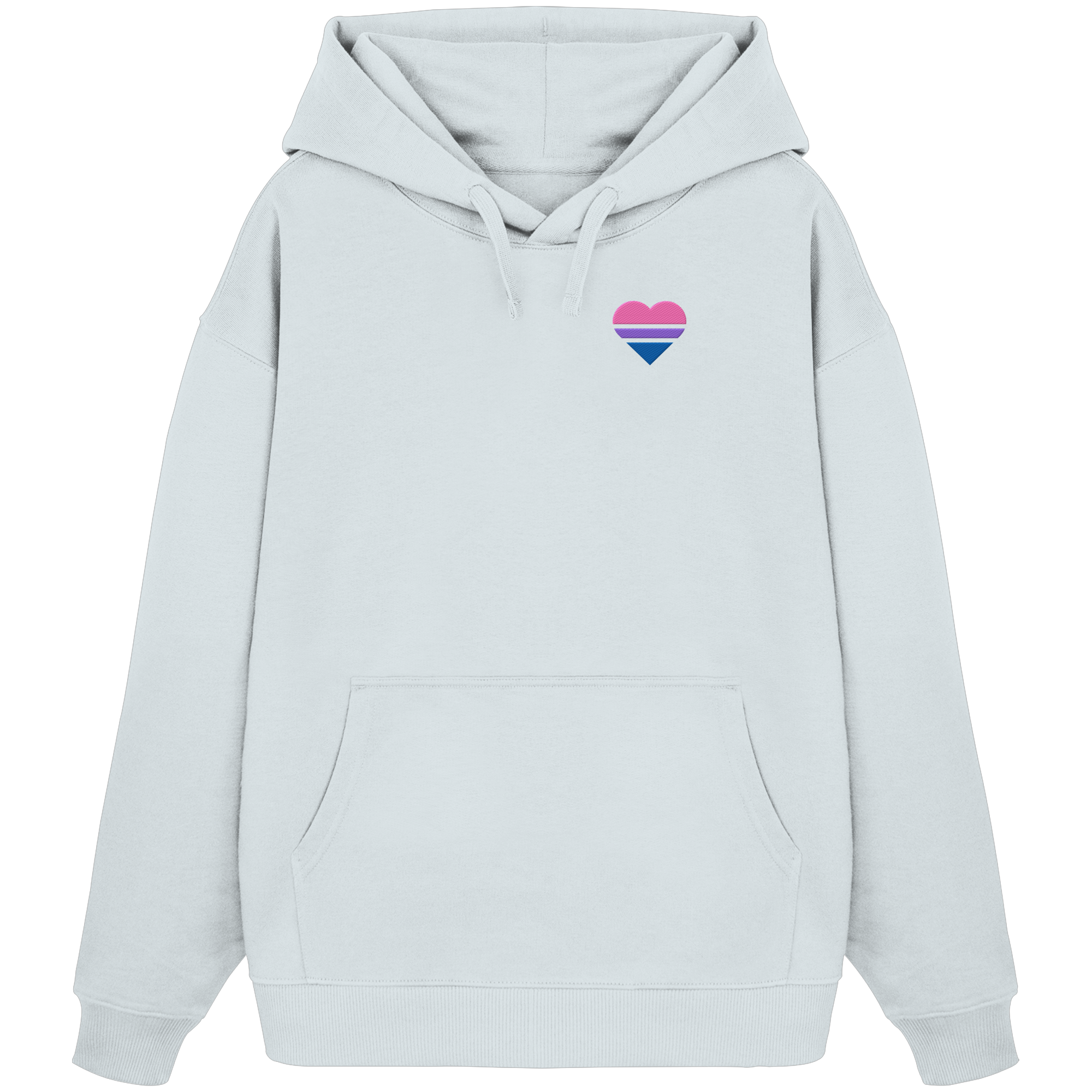 Organic Oversize Hoodie - Bisexual Flag Herz Stick