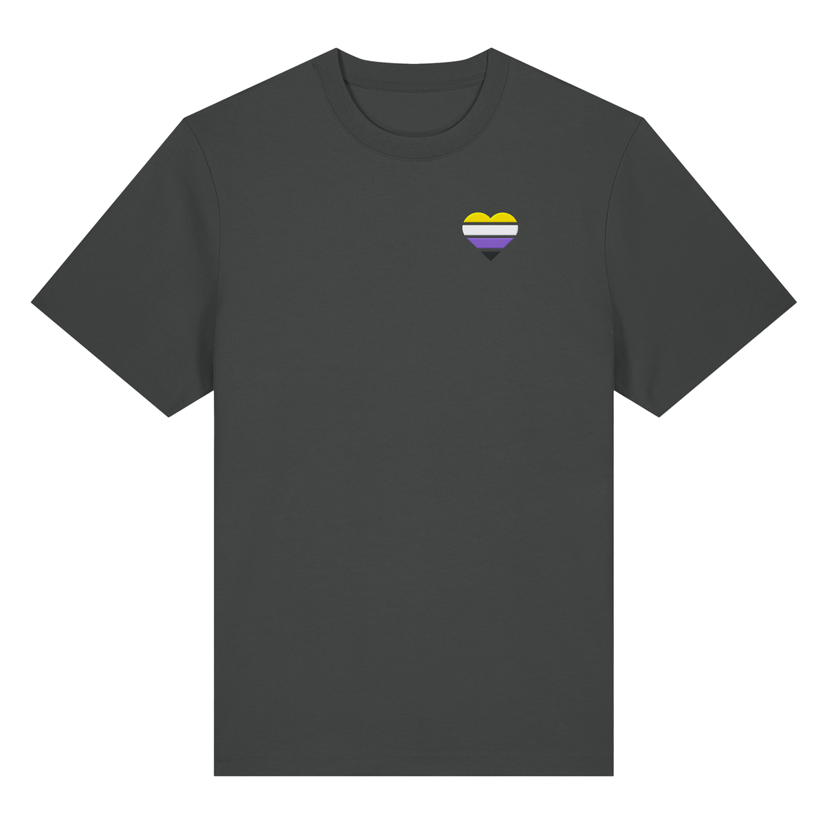 Organic Heavy Shirt mit Herz Stick - Nonbinary