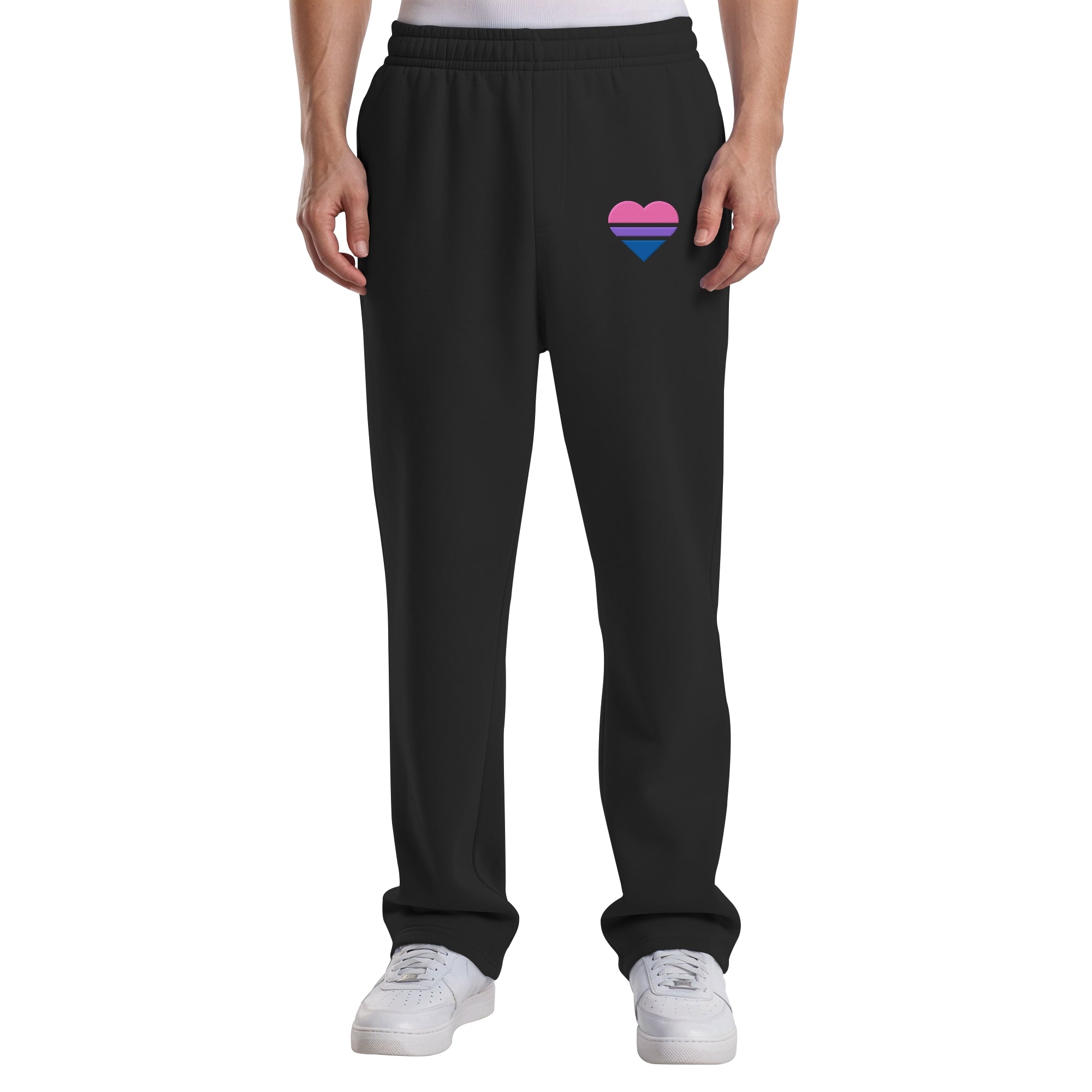 Fluffy Track Sweatpants - Bisexual Flag Herz Stick