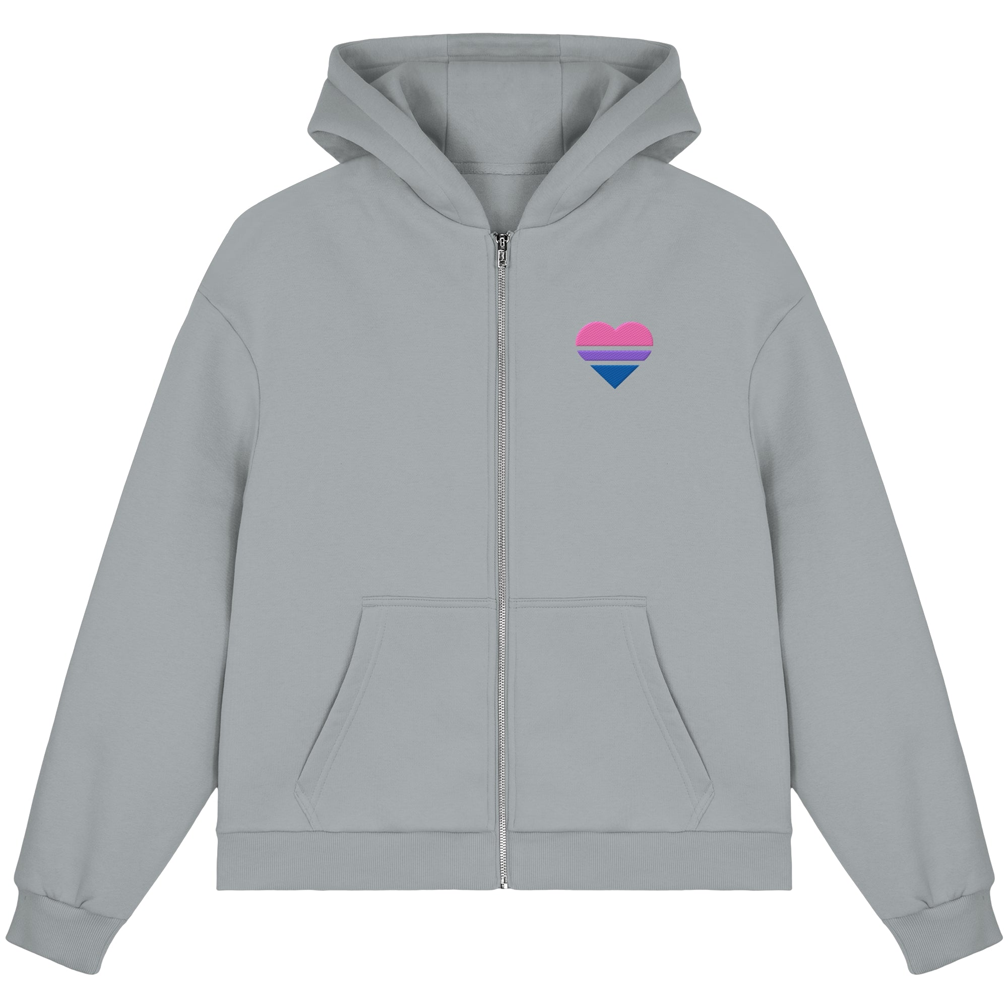 Fluffy Boxcut Zipper - Bisexual Flag Herz Stick