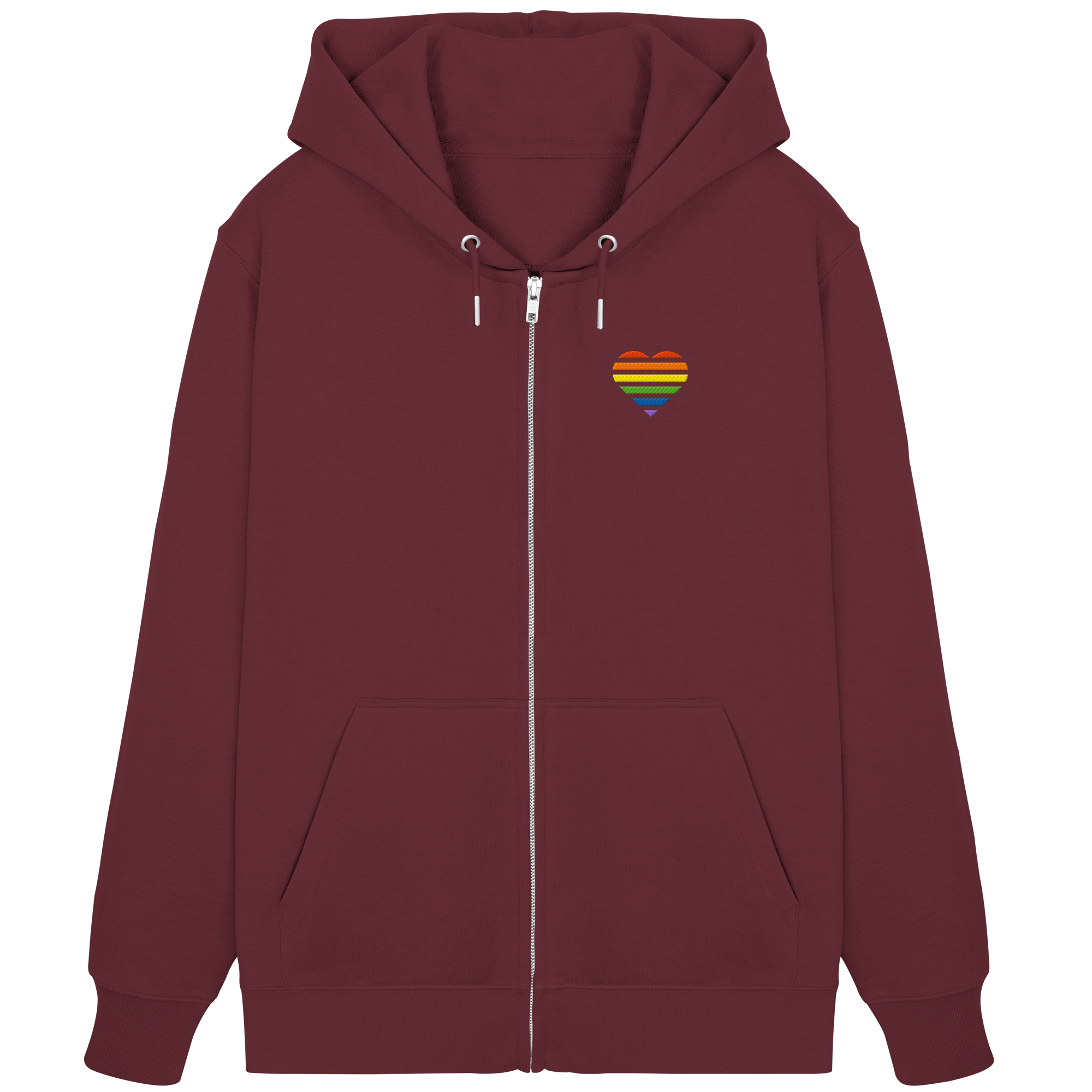 Organic Zipper - Pride Flag Herz Stick