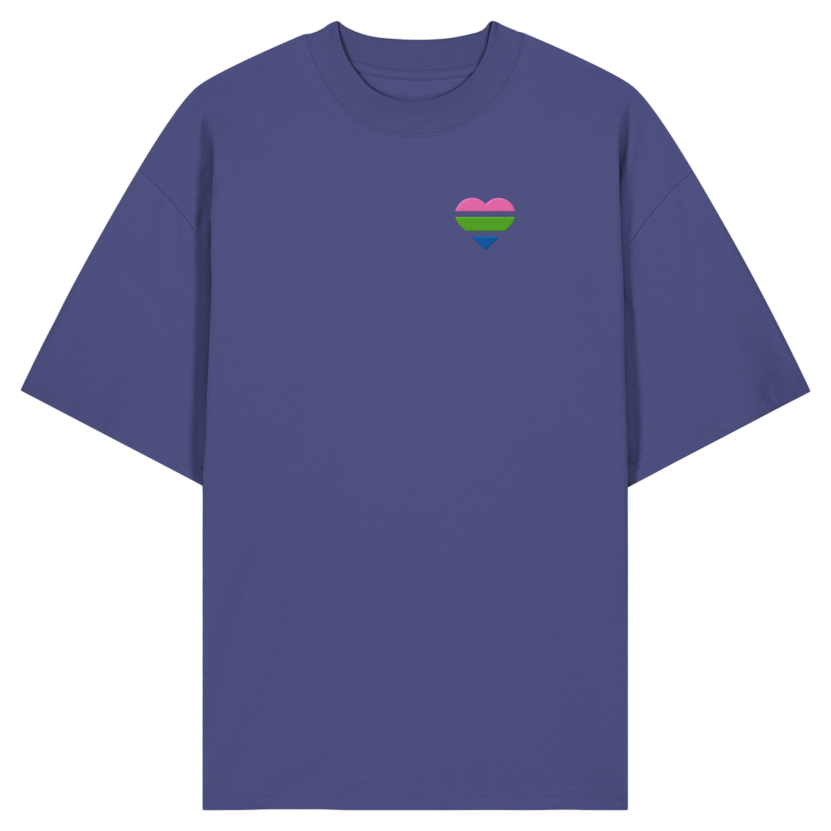 Organic Oversize Shirt mit Herz Stick - Polysexual