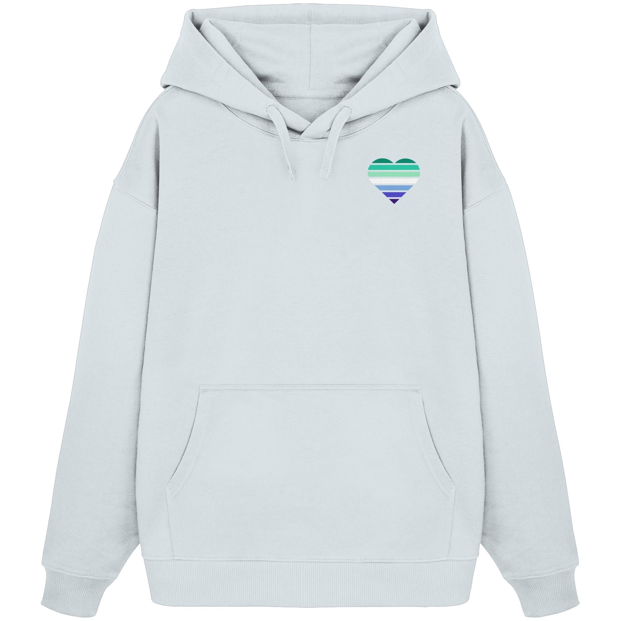 Organic Oversize Hoodie - Gay Flag Herz Print