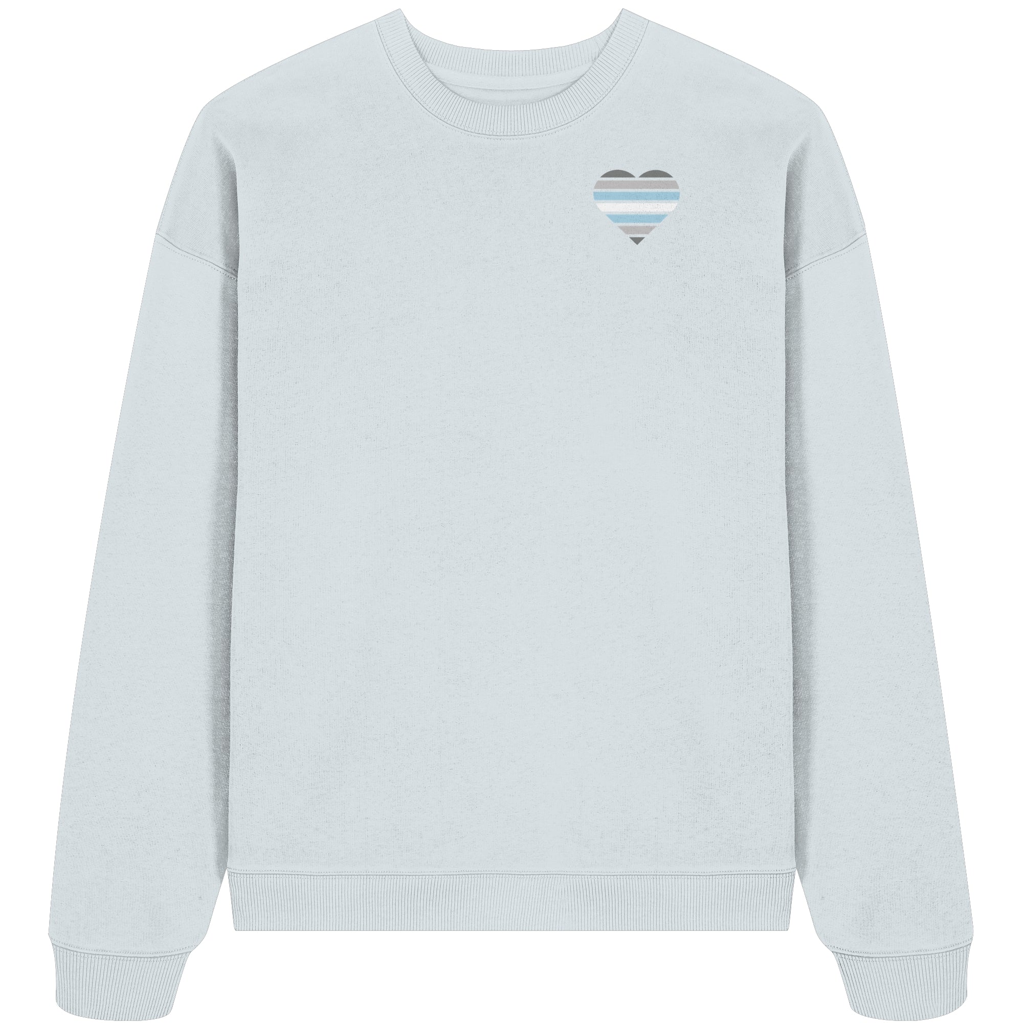 Organic Oversize Sweatshirt - Demiboy Flag Herz Print