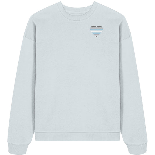 Organic Oversize Sweatshirt - Demiboy Flag Herz Print