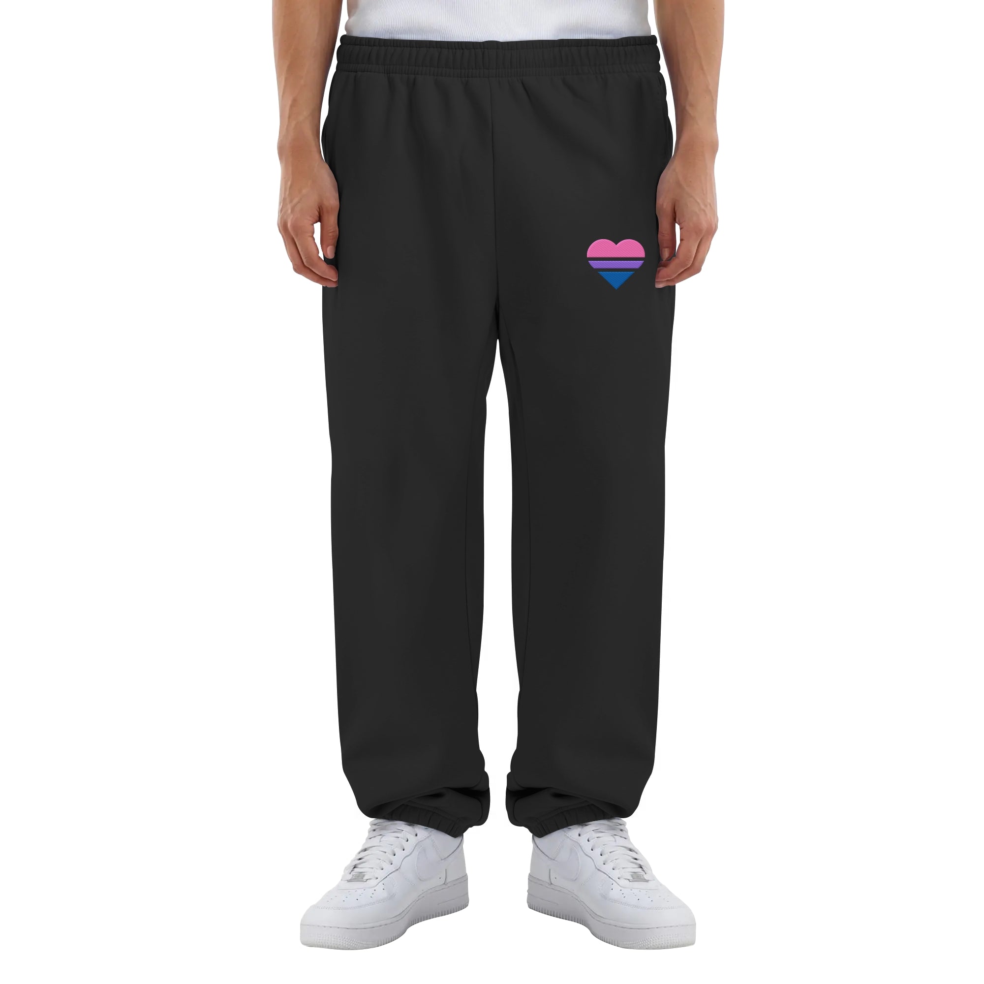 Fluffy Sweatpants - Bisexual Flag Herz Stick
