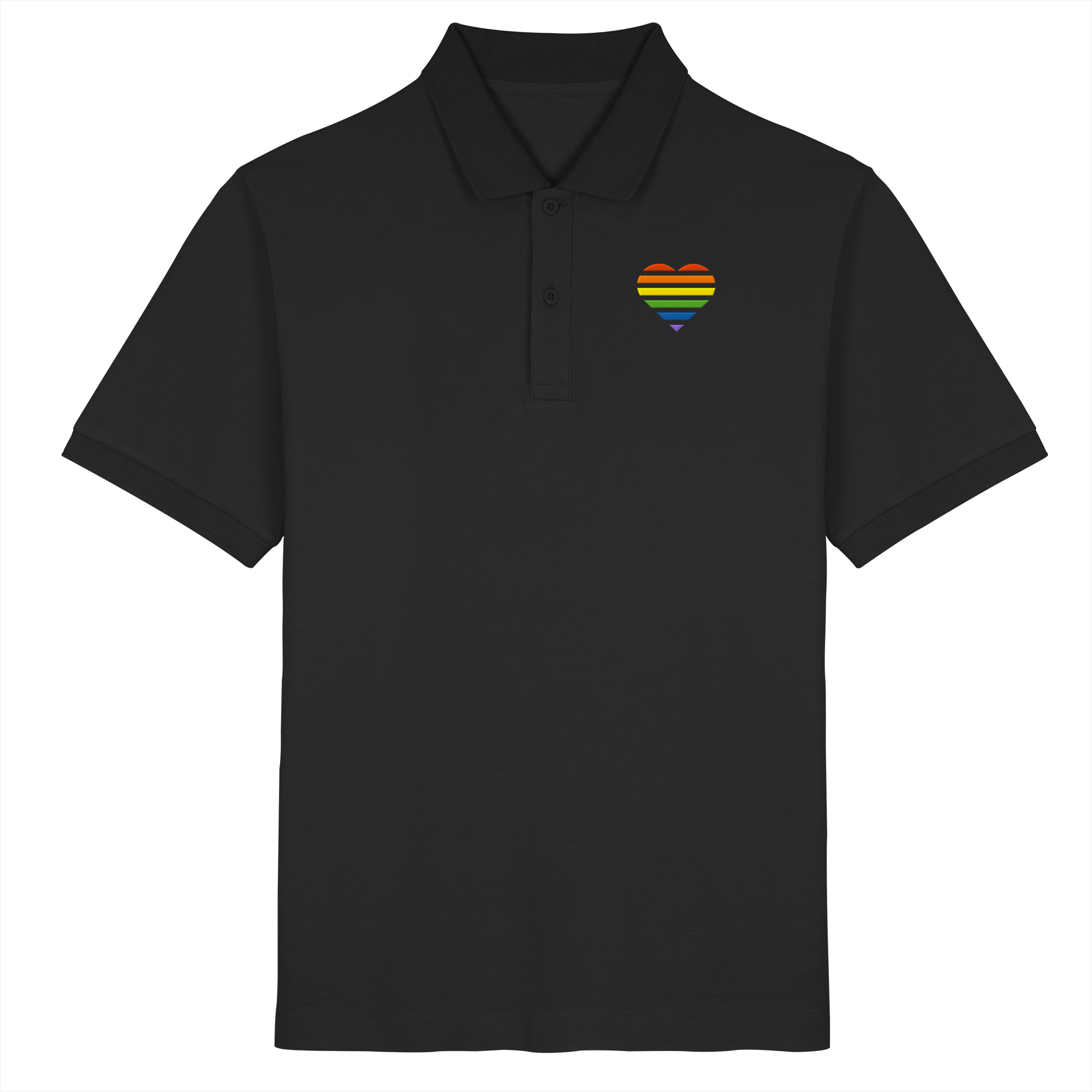 Organic Poloshirt - Pride Flag Herz Stick