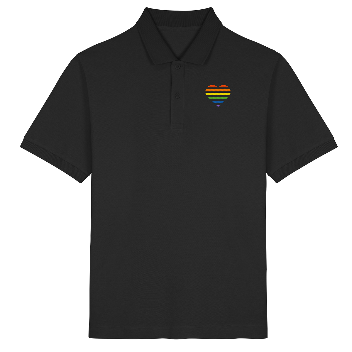 Organic Poloshirt mit Herz Stick - Pride