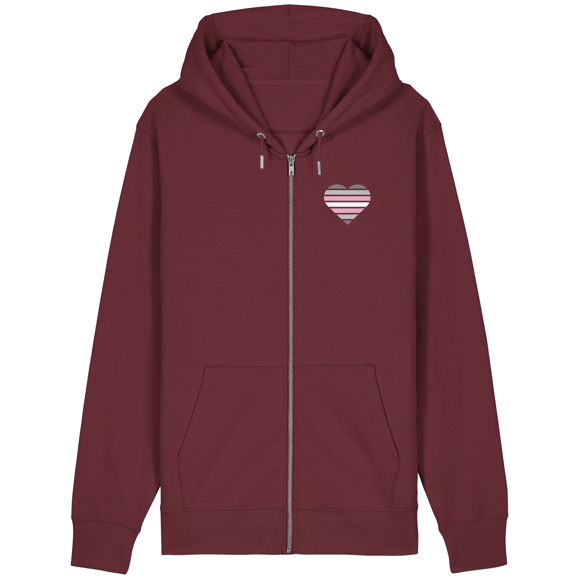 Organic Relaxed Zipper - Demigirl Flag Herz Print