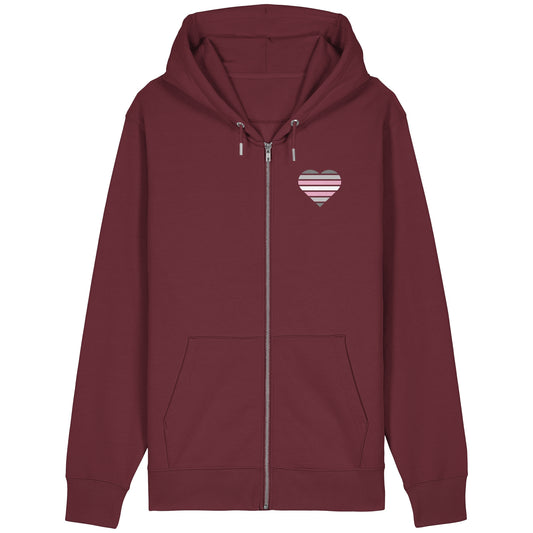 Organic Relaxed Zipper - Demigirl Flag Herz Print