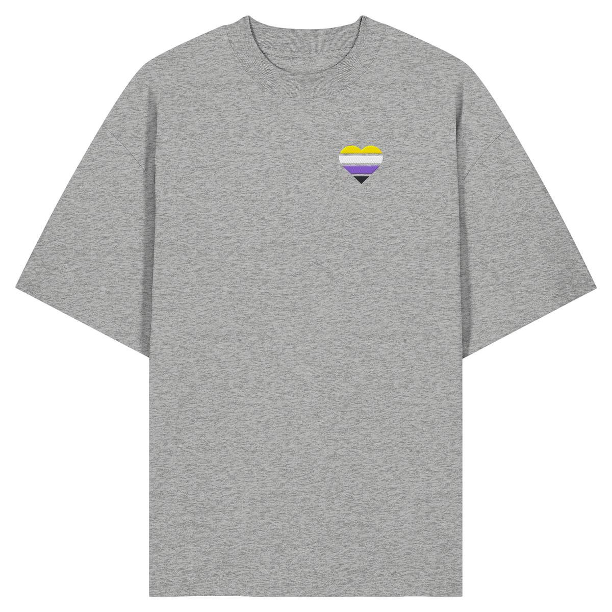 Organic Oversize Shirt mit Herz Stick - Nonbinary