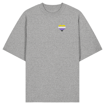 Organic Oversize Shirt mit Herz Stick - Nonbinary