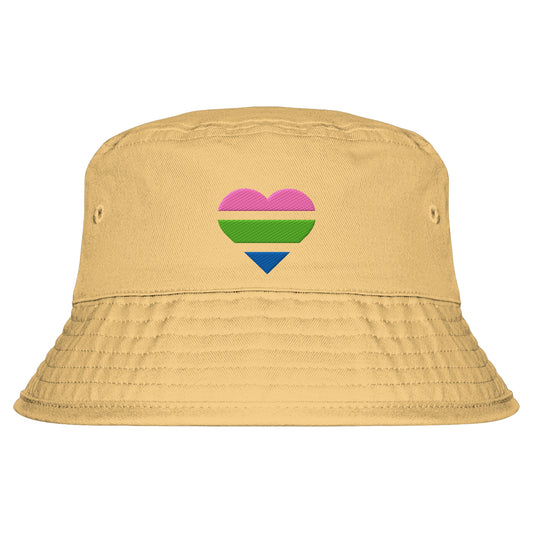 Organic Bucket Hat - Polysexual Flag Herz Stick