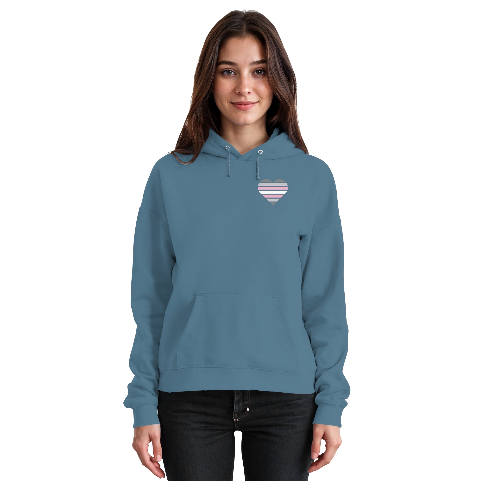 Basic Hoodie - Demigirl Flag Herz Print