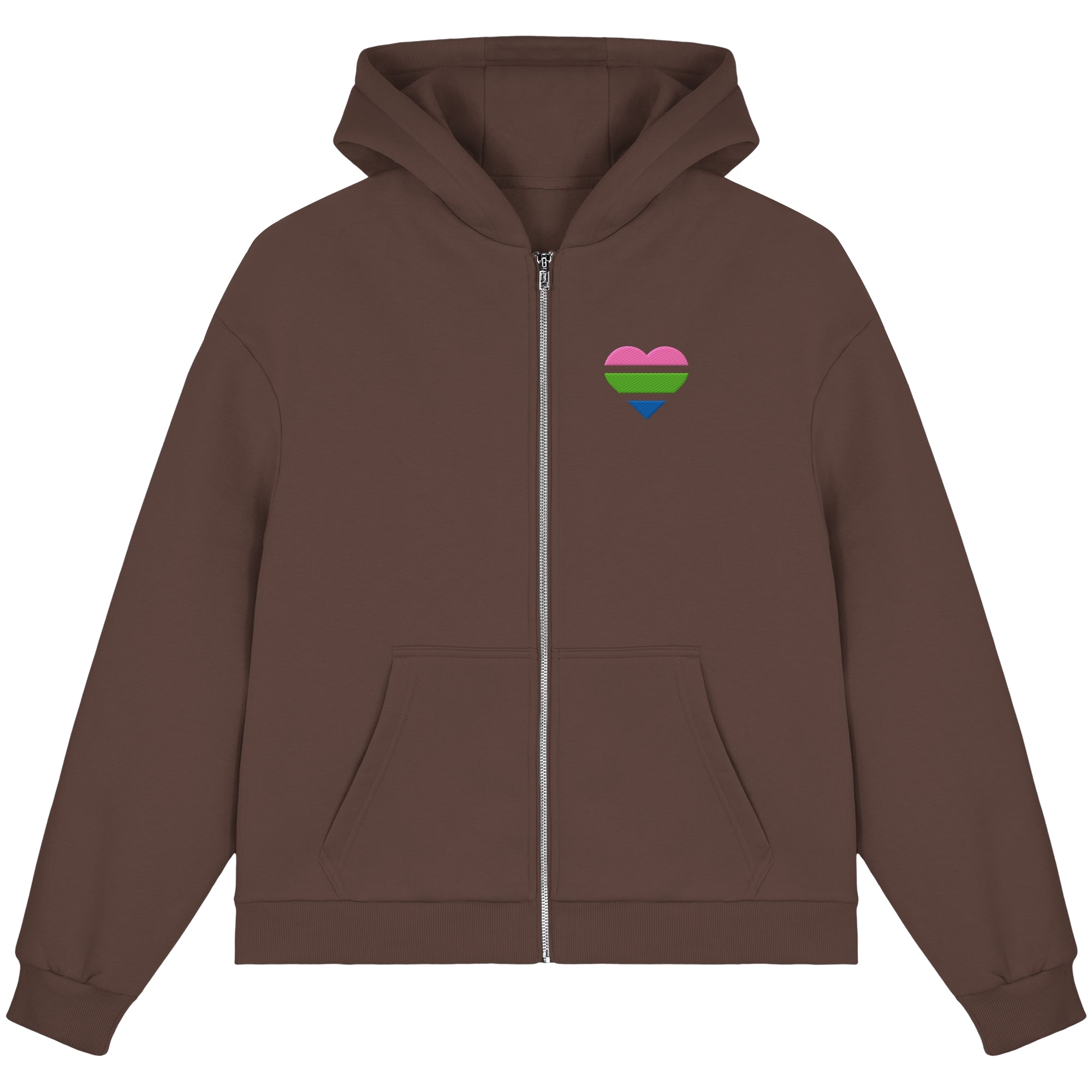 Fluffy Boxcut Zipper - Polysexual Flag Herz Stick