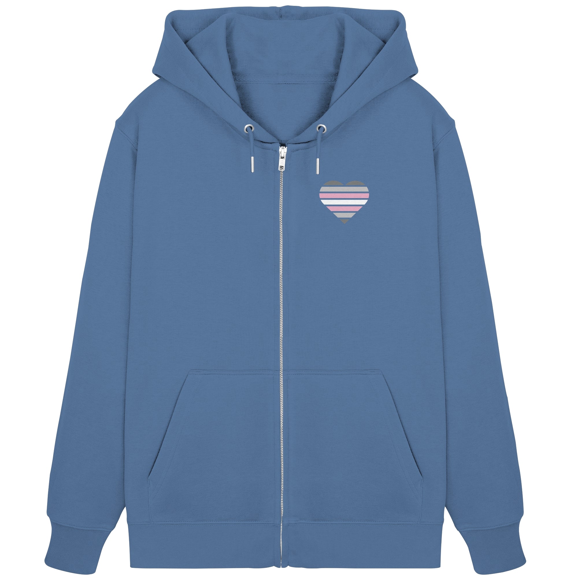 Organic Zipper - Demigirl Flag Herz Print