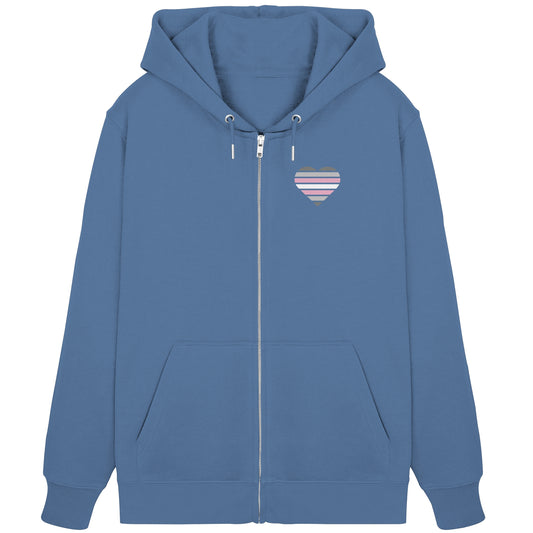 Organic Zipper - Demigirl Flag Herz Print