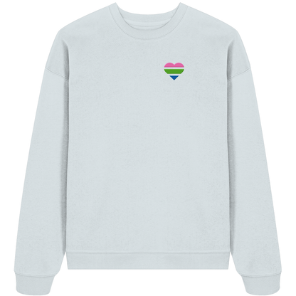 Organic Oversize Sweatshirt mit Herz Stick - Polysexual