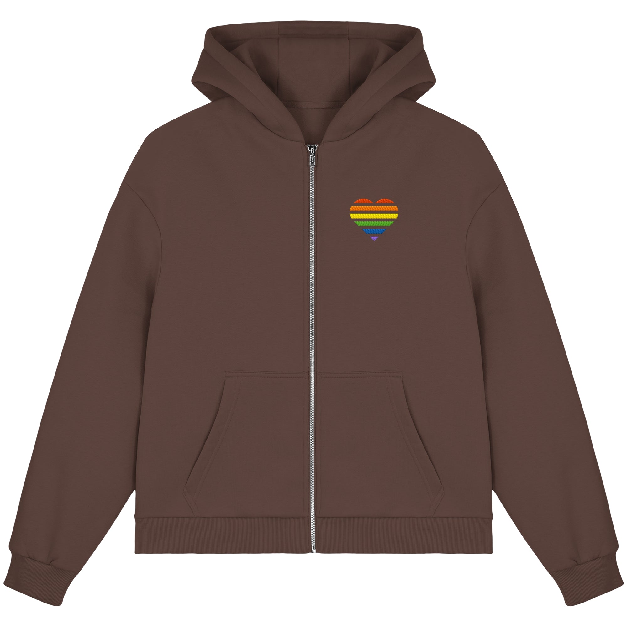 Fluffy Boxcut Zipper - Pride Flag Herz Stick