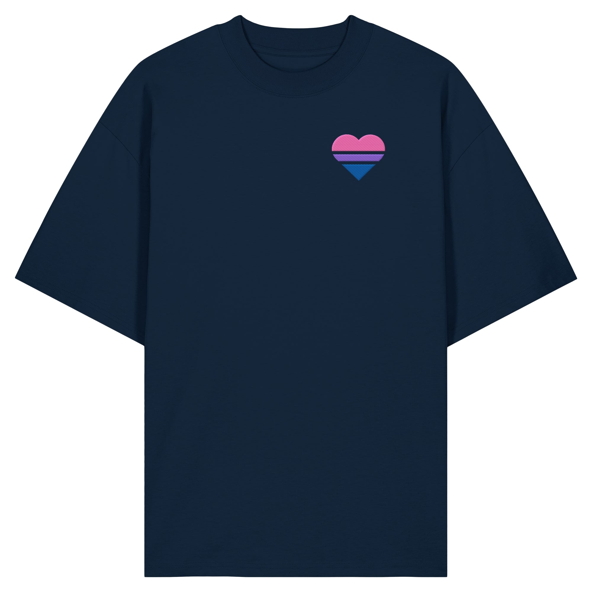 Organic Oversize Shirt - Bisexual Flag Herz Stick