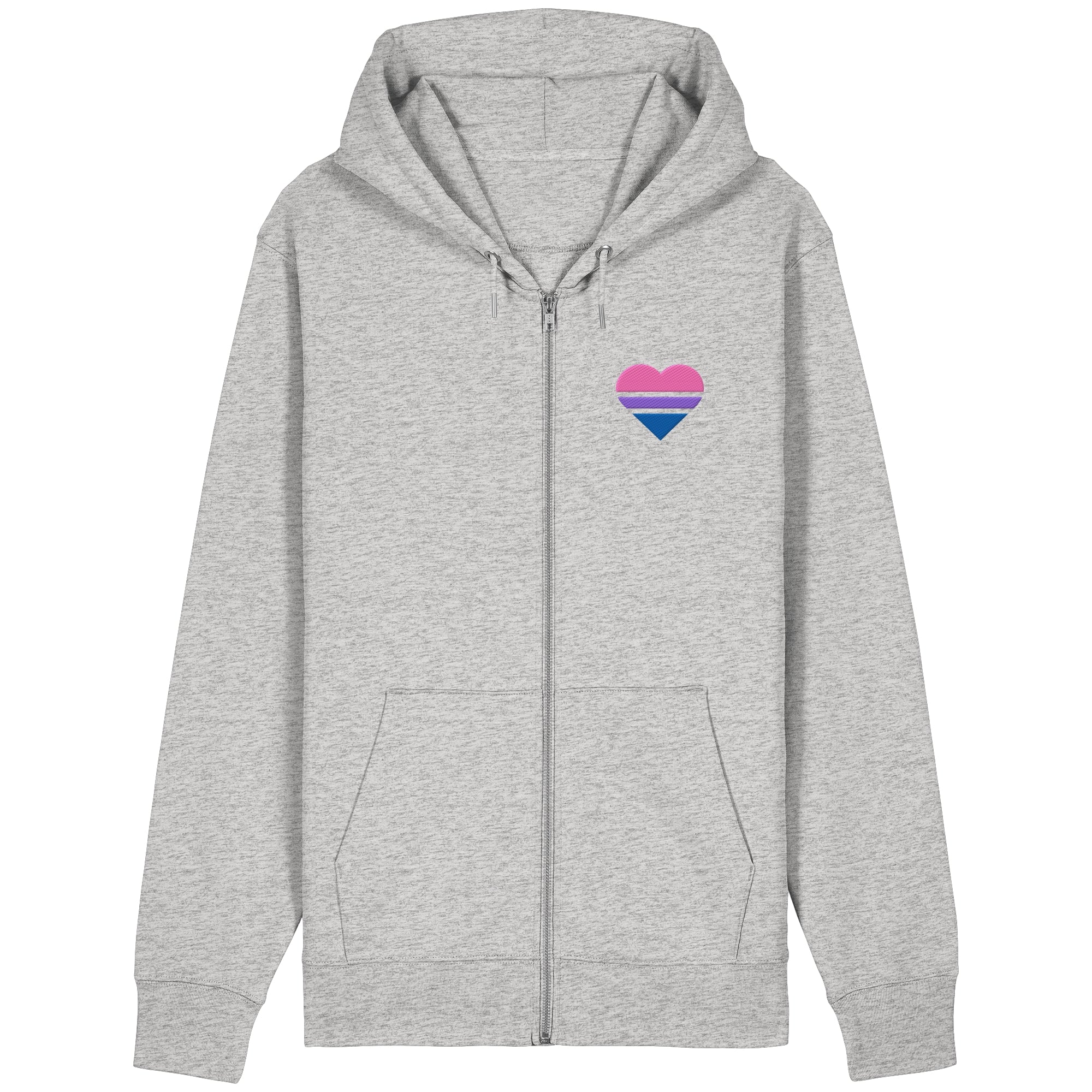 Organic Relaxed Zipper - Bisexual Flag Herz Stick
