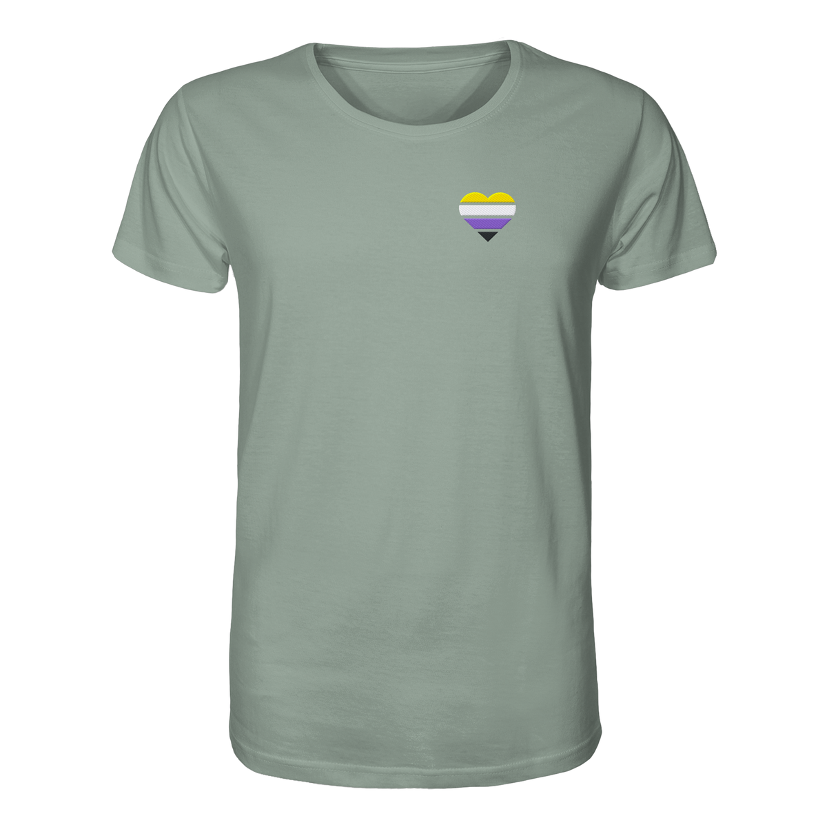 Organic Shirt mit Herz Stick - Nonbinary