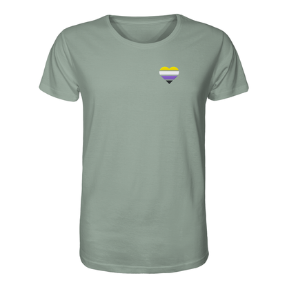 Organic Shirt mit Herz Stick - Nonbinary
