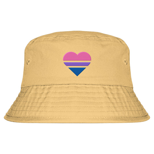 Organic Bucket Hat - Bisexual Flag Herz Stick