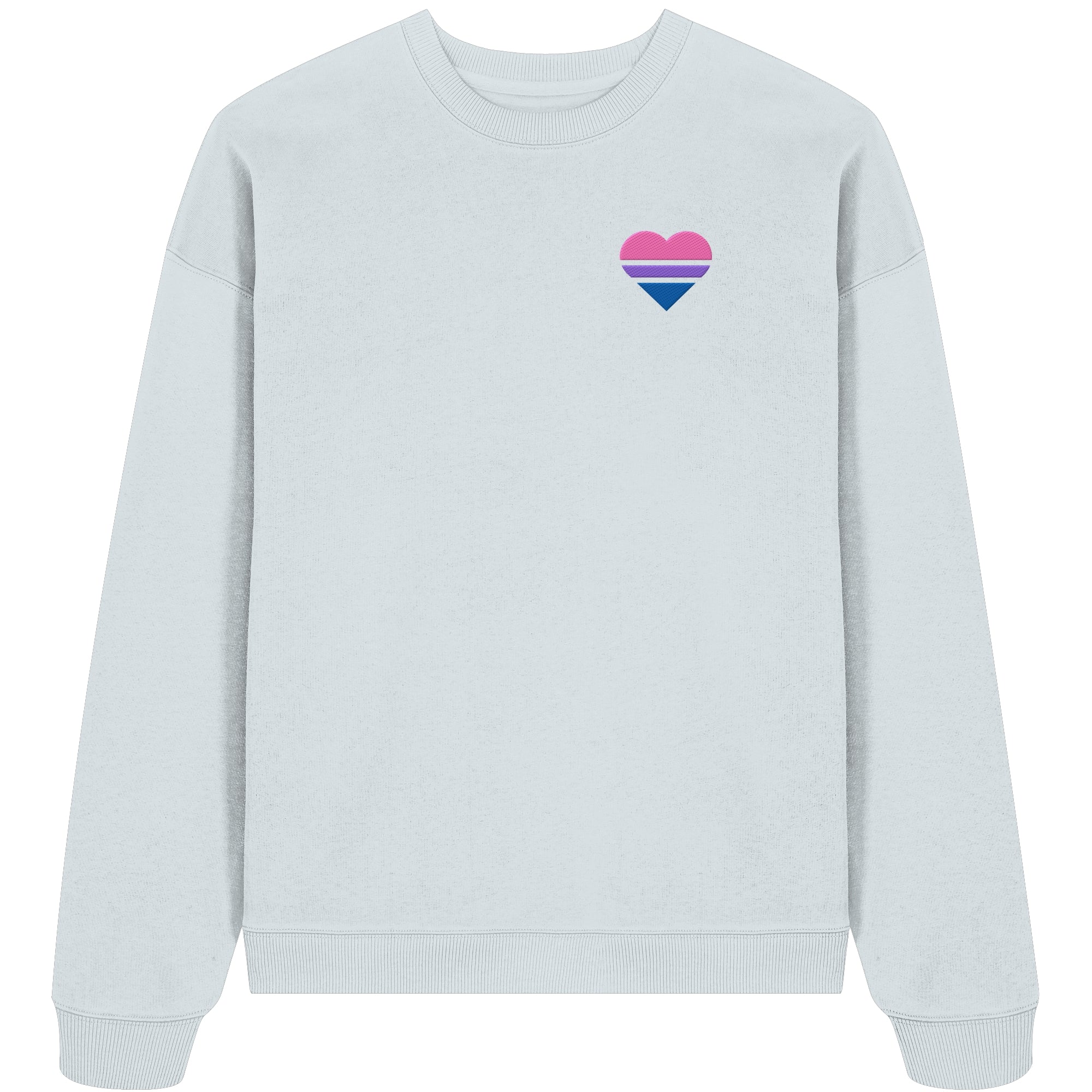 Organic Oversize Sweatshirt - Bisexual Flag Herz Stick