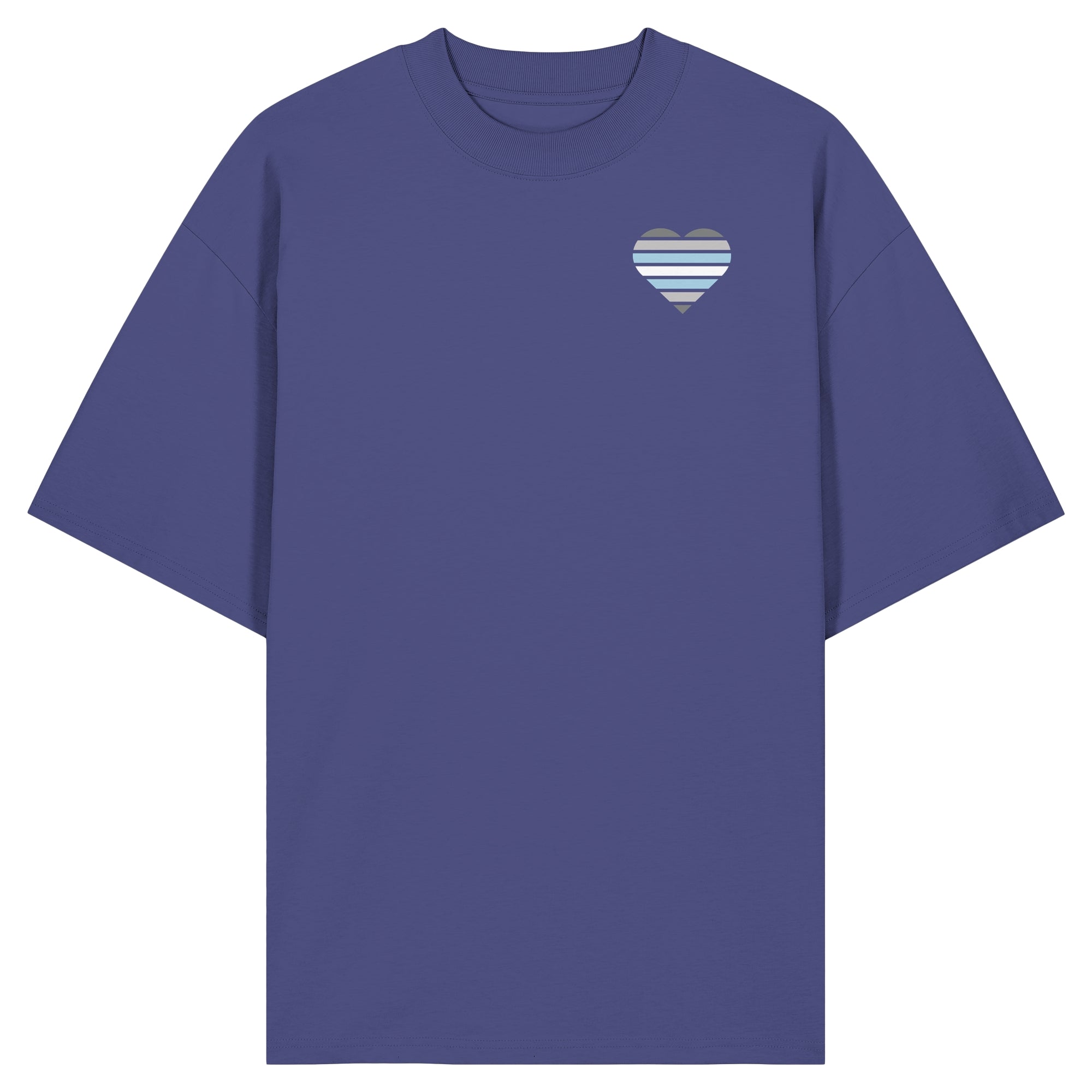 Organic Oversize Shirt - Demiboy Flag Herz Print