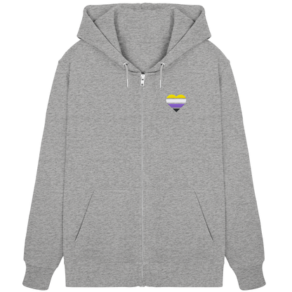 Organic Zipper mit Herz Stick - Nonbinary