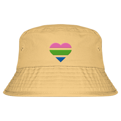 Organic Bucket Hat mit Herz Stick - Polysexual