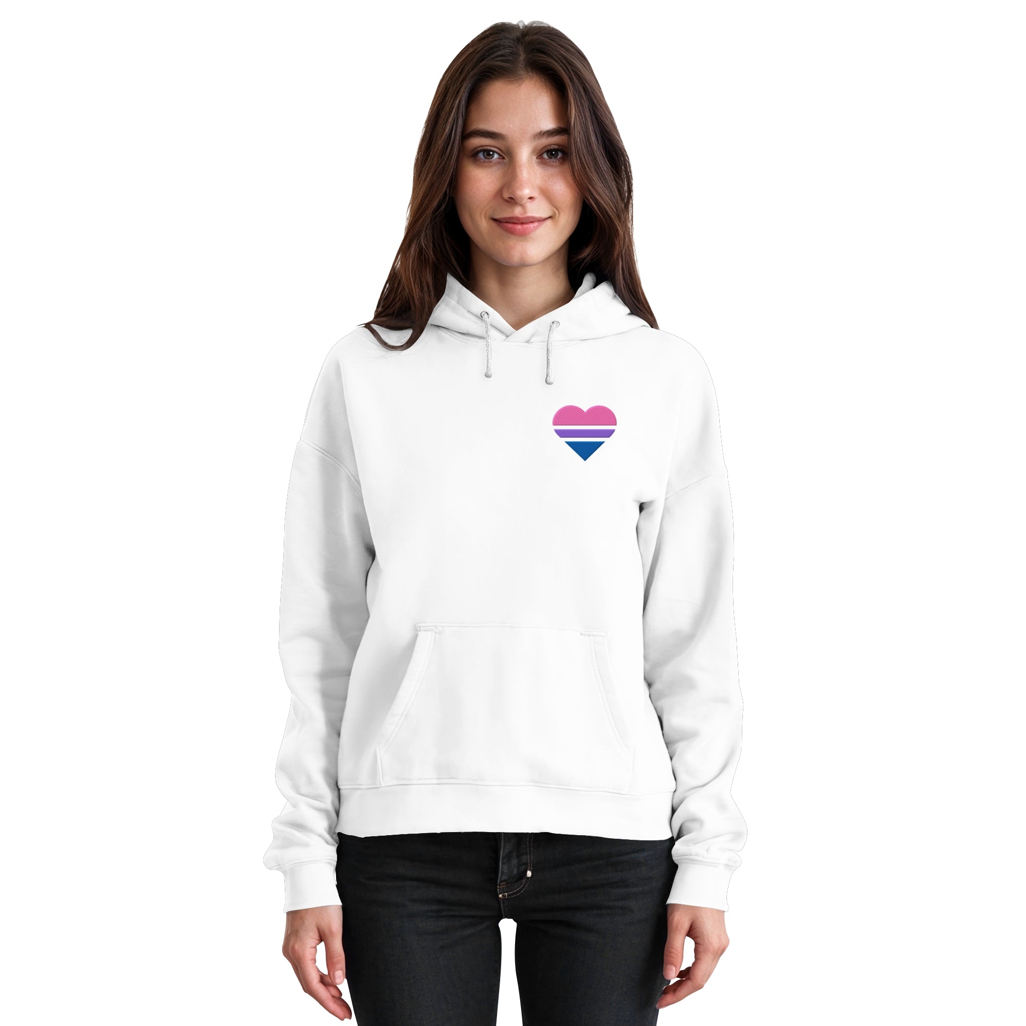 Basic Hoodie - Bisexual Flag Herz Stick