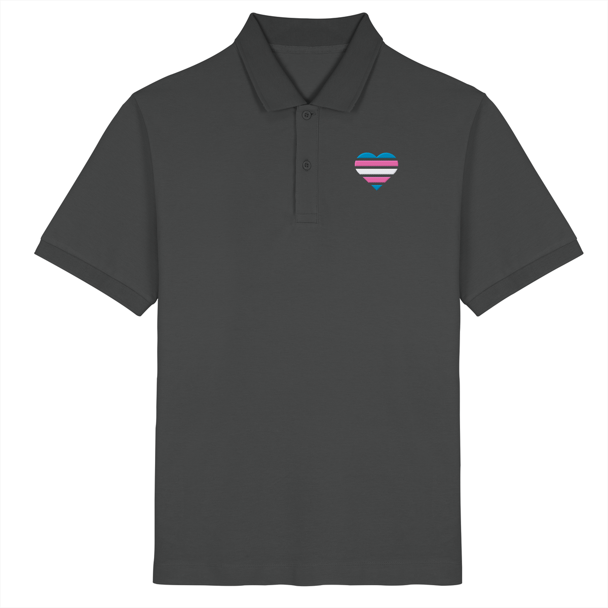 Organic Poloshirt mit Herz Stick - Trans