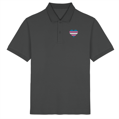 Organic Poloshirt mit Herz Stick - Trans