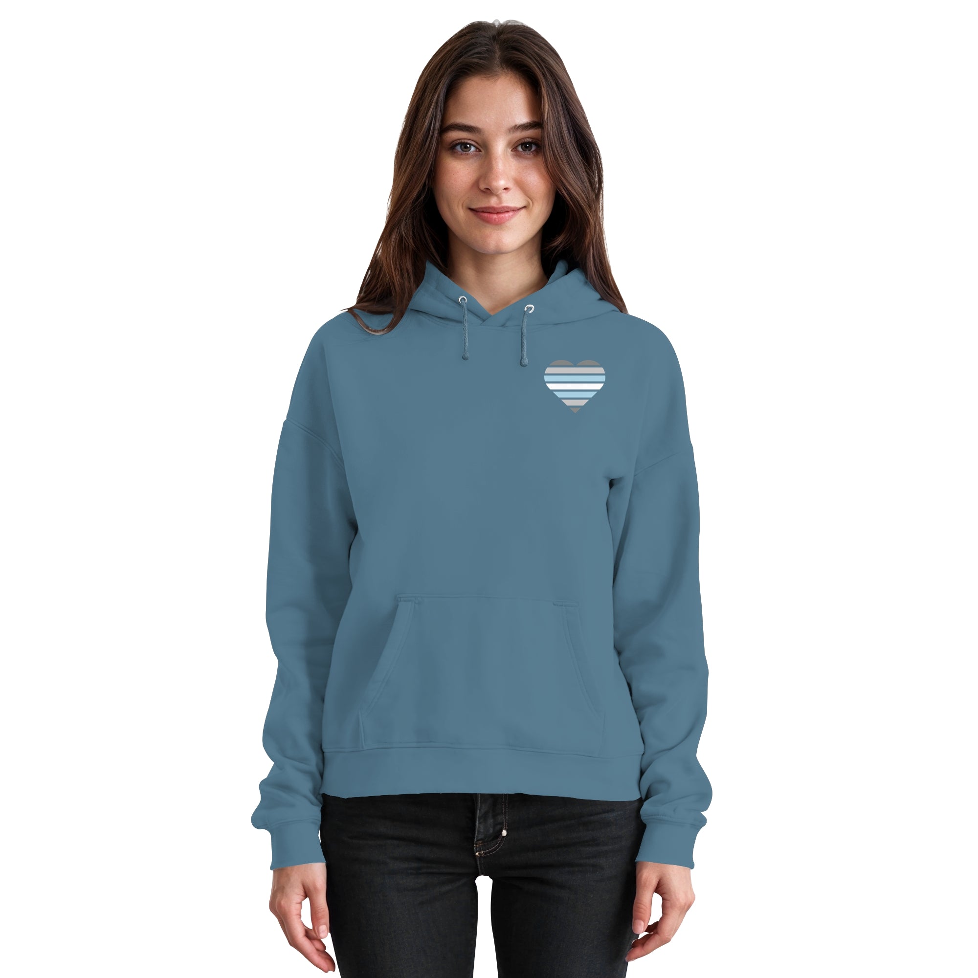 Basic Hoodie - Demiboy Flag Herz Print