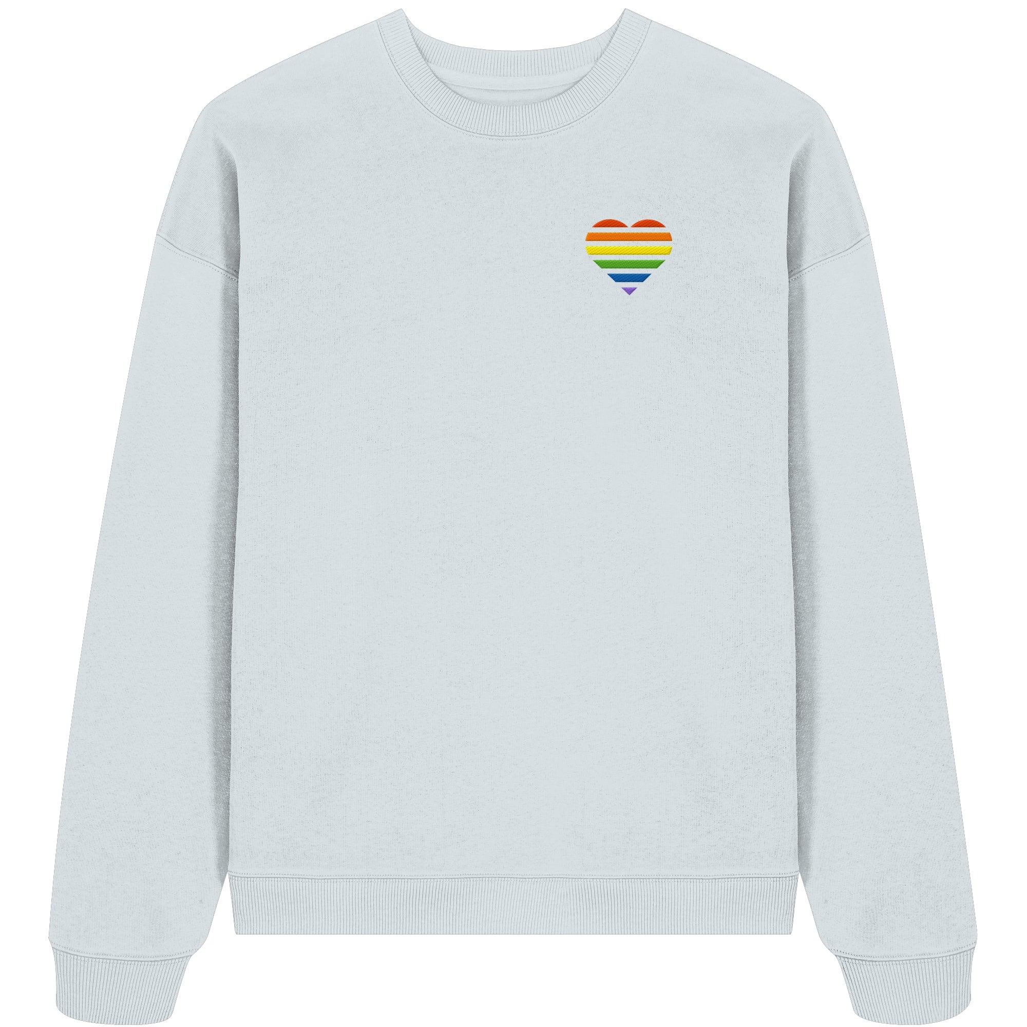 Organic Oversize Sweatshirt - Pride Flag Herz Stick