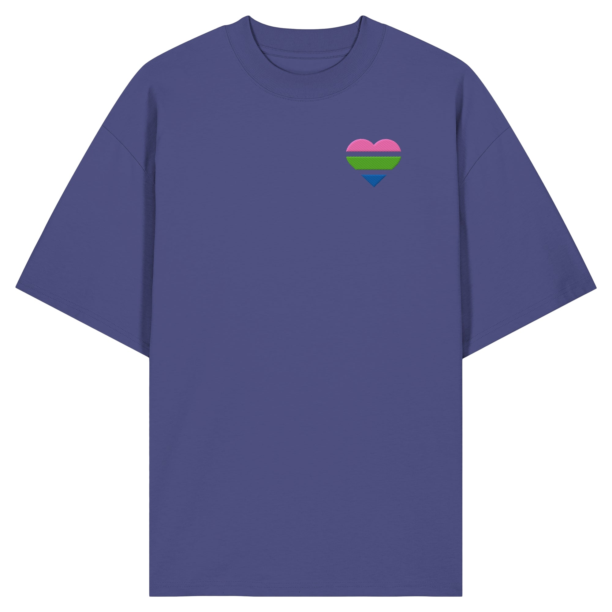 Organic Oversize Shirt - Polysexual Flag Herz Stick