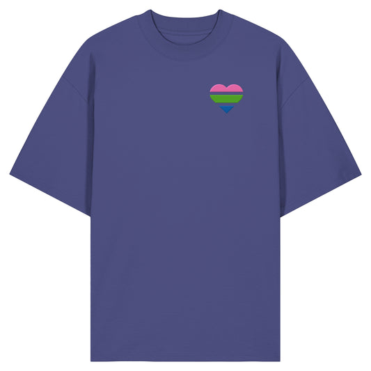 Organic Oversize Shirt - Polysexual Flag Herz Stick
