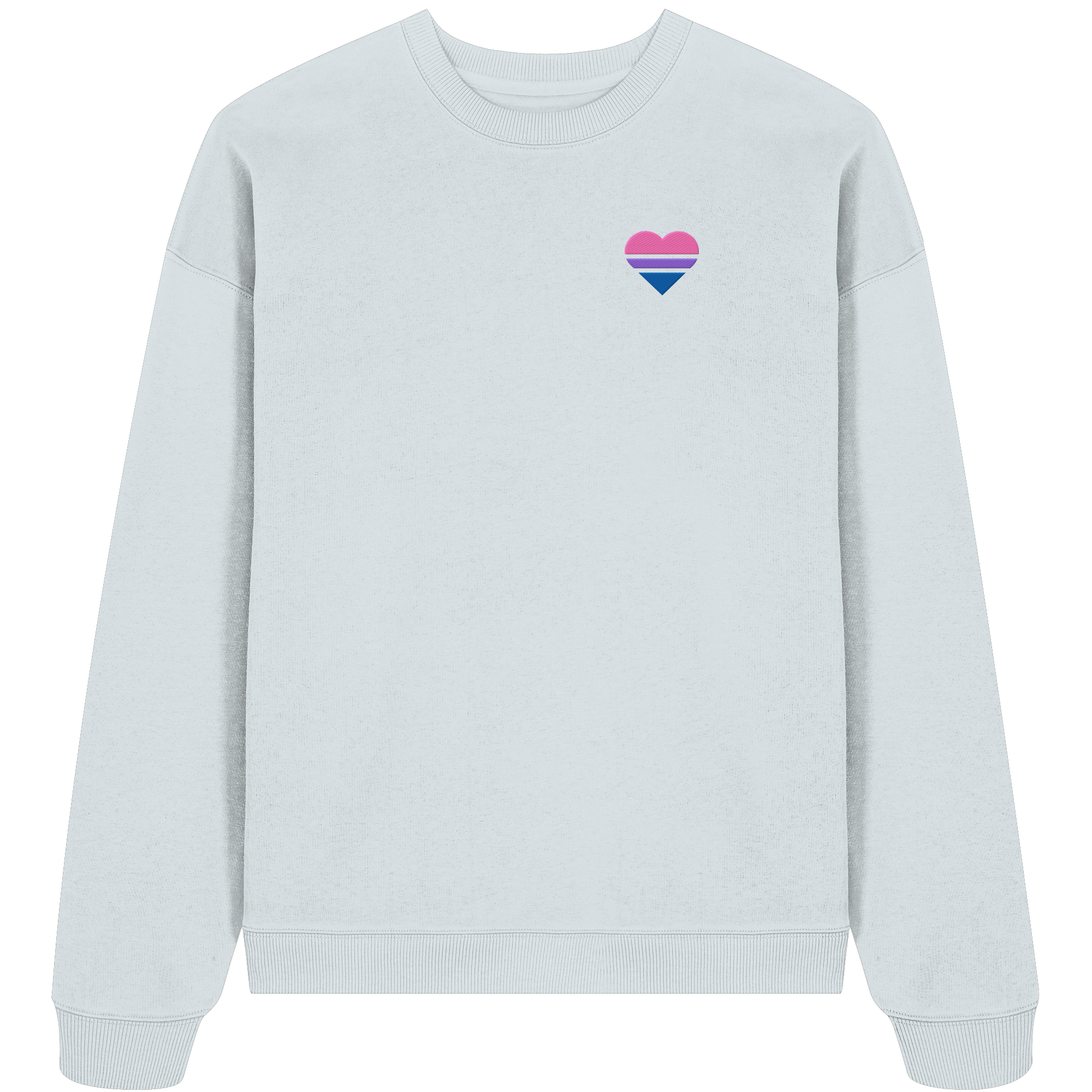 Organic Oversize Sweatshirt - Bisexual Flag Herz Stick