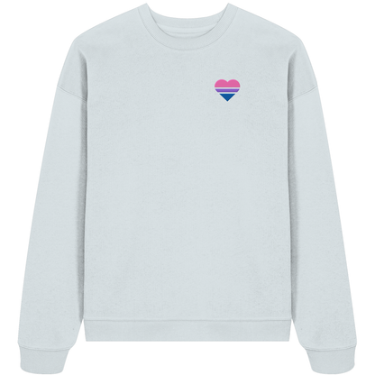 Organic Oversize Sweatshirt mit Herz Stick - Bisexual